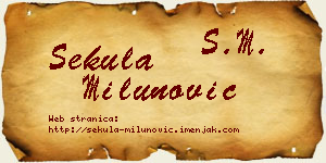 Sekula Milunović vizit kartica